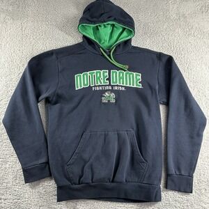 Vintage Notre Dame Hoodie Mens Small Embroidered Fighting Irish Sweater